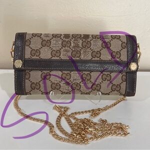 Authentic Gucci wallet, leather and canvas mi